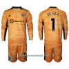 Conjunto (Camiseta+Pantalón Corto) Portero Manga Larga Manchester United David de Gea 1 Primera Equipación 2021/22 - Niño